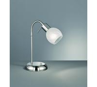 ANTIBES LAMPADA DA STUDIO METALLO COLORE ACCIAIO SATINATO CON DIFFUSORE FLESSIBILE VETRO ALABRASTRO H. 40CM ATTACCO E14