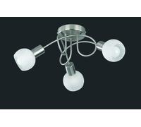 ANTIBES PLAFONIERA GIRANDOLA 3 SPOTS ACCIAIO COLORE CROMO ATTACCO E14 DIFFUSORE IN VETRO D. 45CM