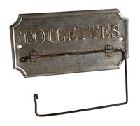 Antic Line - Supporto per carta igienica, in zinco, con scritta "toilettes"