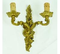 ANTICA APPLIQUE LAMPADA OTTONE COLORE ORO ANTICO COL.ROSA ANTIQUARIATO RUSTICO
