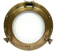 Antica Barca Canale Trasparente Oblò Finestra Nave Rotonda Vetro Trasparente Decorazione Da Parete Oblò (50,8 cm)