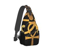 Antica dea egizia simbolo simbolo dorato borsa a tracolla petto, borsa a tracolla unisex, viaggio, sport, zaino da trekking