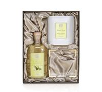 Antica Farmacista Set regalo con diffusore a bastoncini, candela e vassoio, set regalo da donna per bagno e corpo, limone verbena e cedro