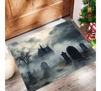 Antica Lapide Zerbino Ingresso Interno 50 X 80 Cm, Orrore Mistero Zerbino Entrata Ingresso Con Fondo Antiscivolo Tpr, Lavabile In Lavatrice Tappeto Ingresso Per Casa O Ufficio, Grigio