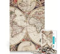 Antica mappa del mondo - Puzzle difficile per adulti da 1000 pezzi - Gioco intelligente per la casa - Divertimento con l'assemblaggio delle immagini - Regalo festivo (50x75cm)