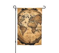 Antica mappa del mondo stampa del globo resistente allo sbiadimento bandiere da giardino tutte le stagioni bandiera all'aperto decorazione del cortile per portici