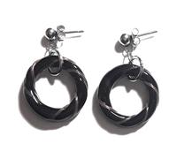 ANTICA MURRINA VENEZIA OR683A14 ORECCHINI PENDENTI BENNY COLORE NERO 3,5CM