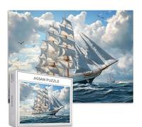 Antica nave a vela da 1000 pezzi puzzle per adulti uccelli che volano intorno alla scena puzzle artistico colorato puzzle fai da te per la decorazione della casa regali puzzle famiglia perfetto per