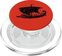 Antica nave a vela greca, nera PopSockets PopGrip per MagSafe