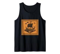 Antica Nave Greca Trireme Vintage Sailing Storia Mitologia Canotta
