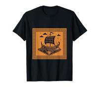 Antica Nave Greca Trireme Vintage Sailing Storia Mitologia Maglietta