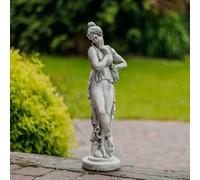 Antica statua di donna statua in pietra 66 cm 11 kg grigio cemento bianco ant...