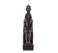 Antica statua egizia del re Faraone Ramesse II Grande pietra solida nera pesante realizzata in Egitto.