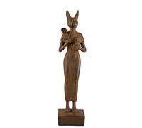 Antica statua egizia della dea Bastet gatto gatto grande in piedi Joy Love Music Royal Ankh finitura opaca nero made in Egypt made in Egypt.