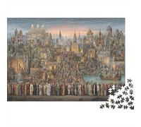 Antiche città e cattedrali dell'Europa medievale Jigsaw Puzzle 52x38cm/1000pcs Adulti Puzzle Gioco Educativo Decorazioni Per La Casa