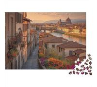 Antiche strade acciottolate di Firenze, Scena urbana Puzzle Sostenibili Con Motivi Per Adulti Da Gioco in Legno Di Alta Qualità 1000pcs (75x50cm)