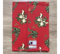 Antiche Telerie Tovaglia da Tavola Natalizia in Cotone 140x180cm. Fiocco Rosso S