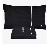 Antiche Tradizioni Juventus Set completo Lenzuola singolo in Cotone Nero con Logo, Camera da Letto