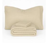Antiche Tradizioni Mont Blanc Il Soffice Completo Lenzuola e Federe, Set Letto in Flanella, Piazza e Mezza Francese 220x290 (Beige)