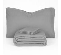 Antiche Tradizioni Mont Blanc Il Soffice Completo Lenzuola e Federe, Set Letto in Flanella, Piazza e Mezza Francese 220x290 (Grigio)