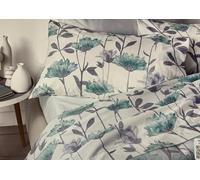 Antiche Tradizioni Somma Completo Caldo Cotone Letto Matrimoniale, Motivo Floreale Turchese e Grigio, 260x320 cm