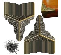 Antichi bacini idrici per scale-100 pezzi di scale in legno, angoli di angolare stampati scatole di legno, angoli di scatole di metallo | del mais decorativo, elegante