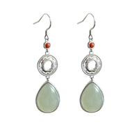 antichi chiodi per orecchie cinesi, accessori eleg Orecchini pendenti lunghi in giada di Hetian for donna - stile cinese vintage con infilatura