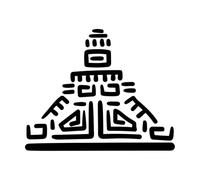 antichi totem o segni maya e aztechi Adesivi incisi 65.6x80.6cm Vetrine Nero