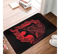 Antichi Vichinghi Mitologia Norrena Runa Odino Wolf Tappeto Ingresso Casa Facile Da Pulire Tappeti D'Ingresso Divertenti Tappetini Porta Dingresso Per Camera Letto Interno Balcone 40X60 Cm
