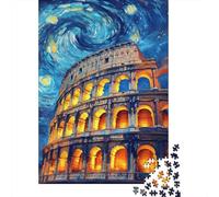 Antico Anfiteatro Romano Puzzle 1000 Pezzi Carta per Adulti Stile Artistico Notte Gioco di Puzzle 1000 Pezzi Decorazione Relax Regalo Famiglia 70x50cm/1000pcs