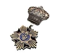 Antico appassionato marziale distintivo valore storico emblemi da collezione distintivo spilla in metallo per vestiti decorazione antico, Misura unica, come descritto