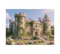 Antico castello puzzle in legno con scatola portaoggetti, puzzle ecologico in legno per il tempo libero, sollievo dallo stress e decorazione, 500 pezzi