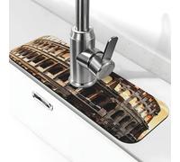 Antico Colosseo Tappetino per rubinetto per lavello da cucina, super assorbente, cattura spruzzi, diatomite ad asciugatura rapida in pietra per rubinetto antigoccia, vassoio per lavello del bagno