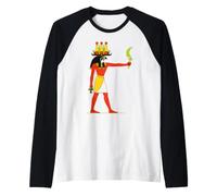 Antico Dio egizio Heru Khuti Kemet Falcon divinità Muro Maglia con Maniche Raglan