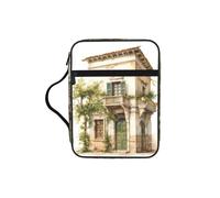 Antico edificio con ramo d'ulivo romano e stampa greca Bibbia copertina leggera custodia per tablet durevole astuccio per matite per chiesa scuola viaggi
