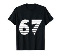 Antico Egitto 67 Numero Glifo a Strisce Design Minimale Maglietta