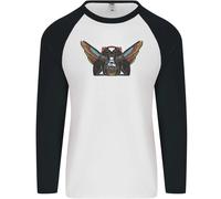 Antico Egitto Alato Gatti Eye Of Horus Uomo L/S Baseball T-Shirt