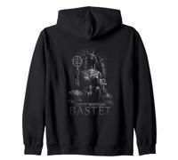 Antico Egitto Bastet Cat Dea Ankh e Lotus BASTET Felpa con Cappuccio