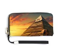 Antico Egitto Segreti Piramide Sfinge Portafoglio da donna in pelle lunga porta carte di credito pochette borsetta, Stile:, 20.0*10.5cm