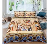 Antico Egitto Set di biancheria da letto Retrò Egiziano Modello Copripiumino Per Donne Uomini Copertura Tribale Cane Aquila Copriletto Camera da Letto Decor Trapunta 3 Pz Matrimoniale