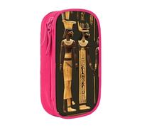 Antico Egitto Stampa Geroglifico Pratico Astuccio Multi-Scomparti Ufficio Viaggi Scuola Arte Forniture Quotidiane, rosa, Taglia unica, Con tasca per il