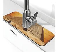 Antico Egitto Tappetino per rubinetto per lavello da cucina paraspruzzi 14,9 x 38,1 cm Diatomite Tappetino ad asciugatura rapida Vassoio per lavello Super assorbente Rubinetto a ventosa Maniglia Drip