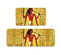 Antico Egitto Tribe Serie Stampa Tappeti Cucina Mat Stuoie Da Cucina Per Pavimento 2 Pezzi Per Pavimento Casa Ufficio Lavanderia Lavanderia