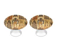 Antico Egitto Tribe Series 2 Pack Cabinet Knobs Round Dresser Knobs Stampa Modello Armadio Hardware Cassetto Cucina Tirare Acciaio Inox Singolo Foro Armadio Maniglie