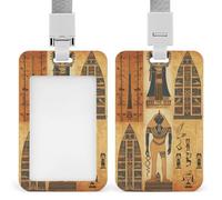 Antico Egitto Tribe Series Porta badge scorrevole Porta badge verticale Protezione badge per cordino Impermeabile Nome Tag Holder Name Card Sleeve per Medico Insegnante Infermiera
