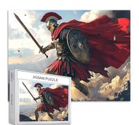 Antico guerriero greco che tiene una spada puzzle da 1000 pezzi per adulti Sfondo roccioso Art Puzzle impegnativo giochi di attività familiari colorato fai da te puzzle per regali decorativi per la