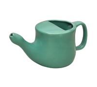 Antico Impex Neti Pot in ceramica da 400 ml, design a prova di fuoriuscite con 5 bustine di sale Neti, vasetto turchese per risciacquo nasale per sollievo sinusale e ayurveda