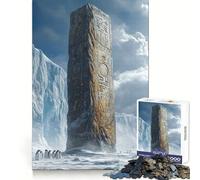 Antico obelisco nel ghiaccio, puzzle da 1000 pezzi per ragazzi, sviluppo cognitivo, rilassante, facile da pulire, regalo di Natale (50x75cm)
