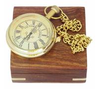 Antico orologio da tasca lucido in ottone marittimo Victoria London con...