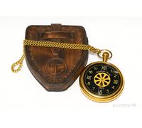 Antico orologio da tasca vintage in ottone ancoraggio marittimo 1912 con scat...